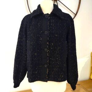Lanificio Colombo tweed metallic fringe jacket IT42 US6 $2450